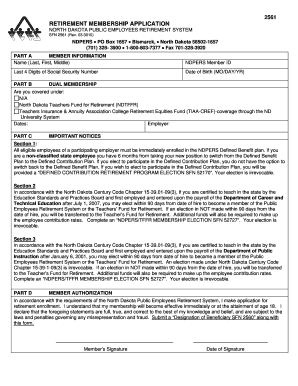 North Dakota Retirement Membership Application