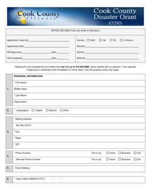 Cook County Disaster Assistance Application