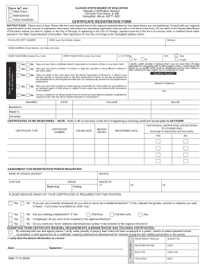 Illinois Substitute Certificate Registration Form