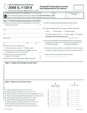 Illinois Amended Corporation Income and Replacement Tax Return