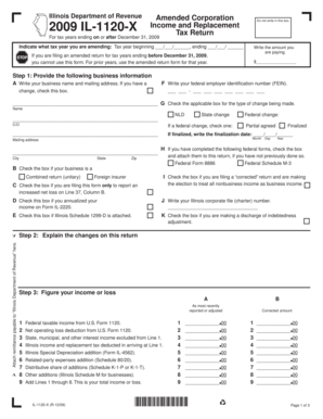 Illinois Amended Corporation Income Tax Return