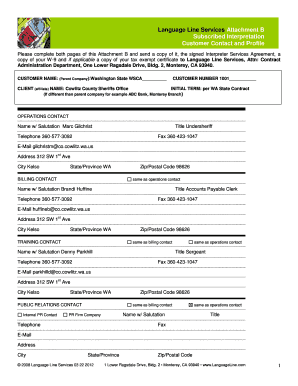 Interpreter Services Agreement Attachment B