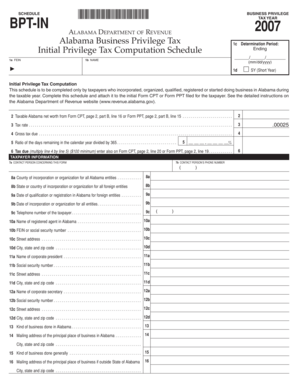 Alabama Business Privilege Tax Form