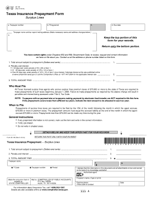 Texas Insurance Prepayment Form
