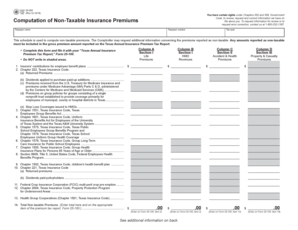 Texas Non-Taxable Insurance Premiums Form