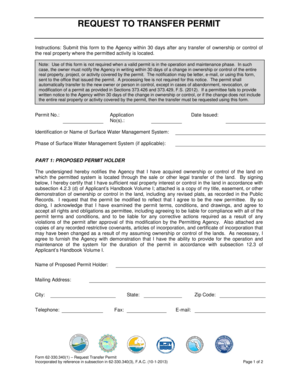 Request Transfer Permit Form 62-330.340(1)
