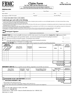 FSA HRA Claim Form