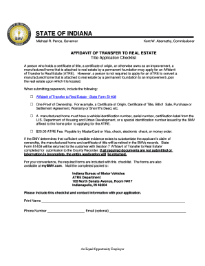 Affidavit of Transfer to Real Estate