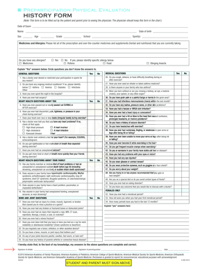 Preparticipation Physical Evaluation Form