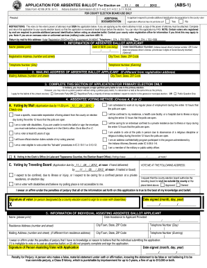 Indiana Absentee Ballot Application