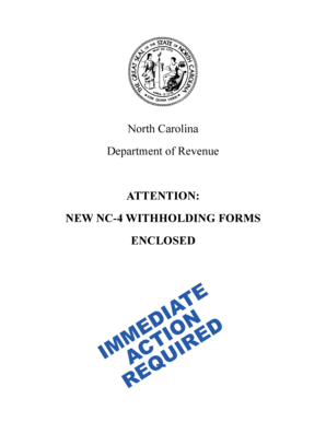 North Carolina NC-4 Withholding Form