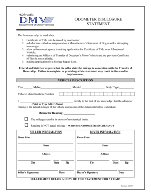 Odometer Disclosure Statement