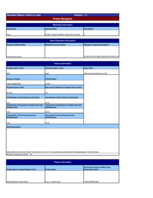 Grant or Loan Recipient Report