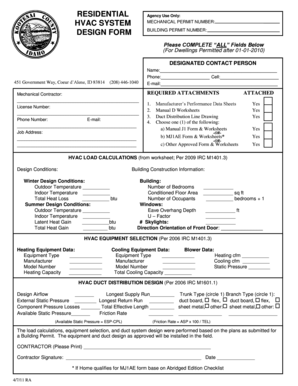 HVAC System Mechanical Permit Form