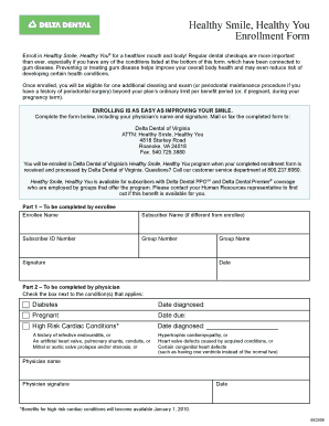 Healthy Smile, Healthy You Enrollment Form