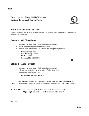 Prescription Drug Mail Order Form