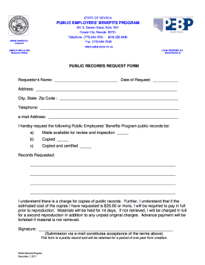Nevada Public Records Request Form