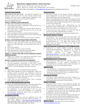 Milwaukee Business License Application