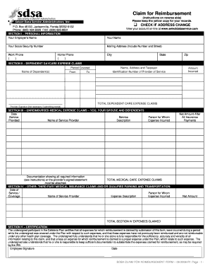 Claim for Reimbursement