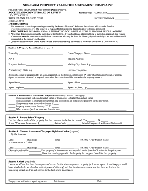 Illinois Assessment Complaint Form
