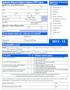 Minnesota Telephone Equipment Distribution Program Application