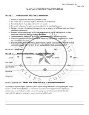 Floodplain Development Permit Application