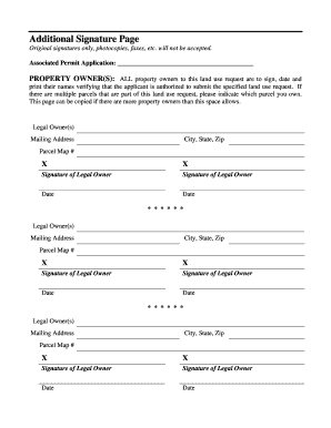 Additional Signature Page for Land Use Request