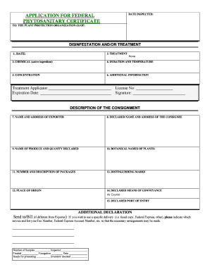 Phytosanitary Certificate Application