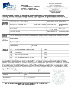 403(b) Plan Distribution Election Form