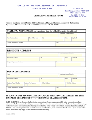 Louisiana Change of Address Form