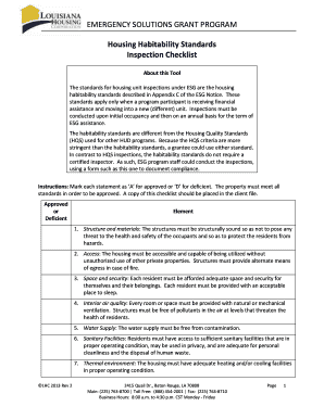 habitability inspection