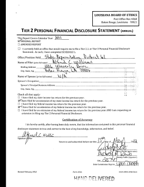 Louisiana Personal Financial Disclosure Statement