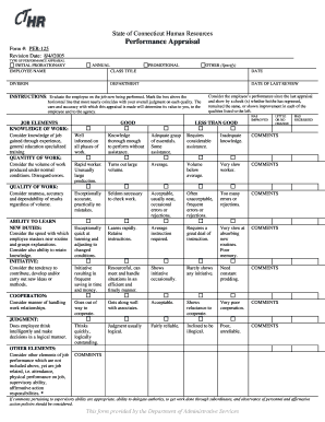 Connecticut Performance Appraisal Form PER-125