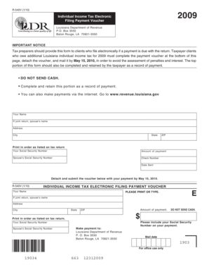 Louisiana Individual Income Tax Payment Voucher