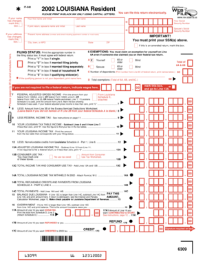 Louisiana IT-540 Tax Form 2002
