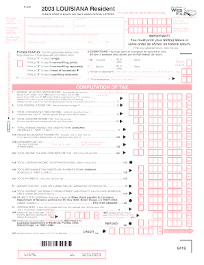 Louisiana IT-540 2003 Tax Form
