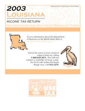 Louisiana Nonresident and Part-year Resident Income Tax Return