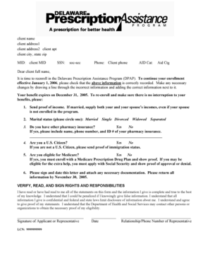 Delaware Prescription Assistance Program Reenrollment Form