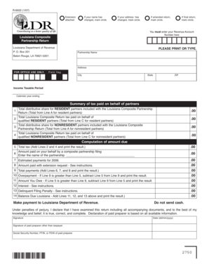 Louisiana Composite Partnership Return