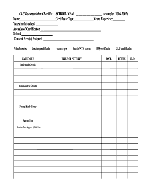 Teacher Portfolio Checklist