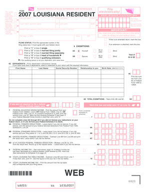 Louisiana IT-540 Tax Form 2007