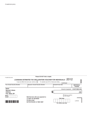 Louisiana Estimated Tax Declaration Voucher