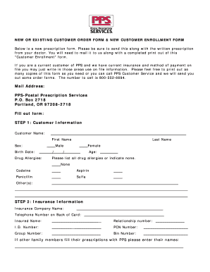 New Customer Order Form