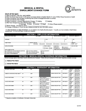Medical & Dental Enrollment Form