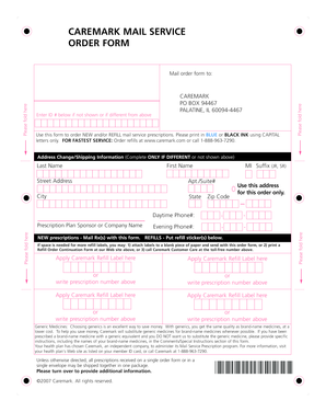 Caremark Mail Service Prescription Order Form