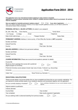 International Student Application Form