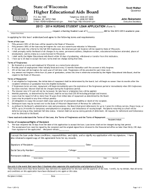 2013 – 2014 NURSING STUDENT LOAN APPLICATION (Form 1)