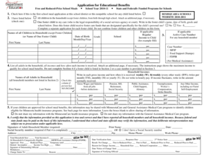 Free and Reduced-Price School Meals Application