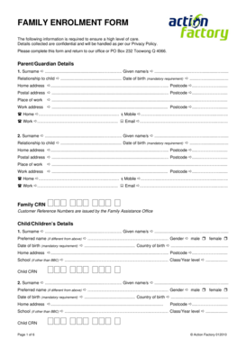 Family Enrolment Form