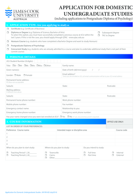 Application for Domestic Undergraduate Studies